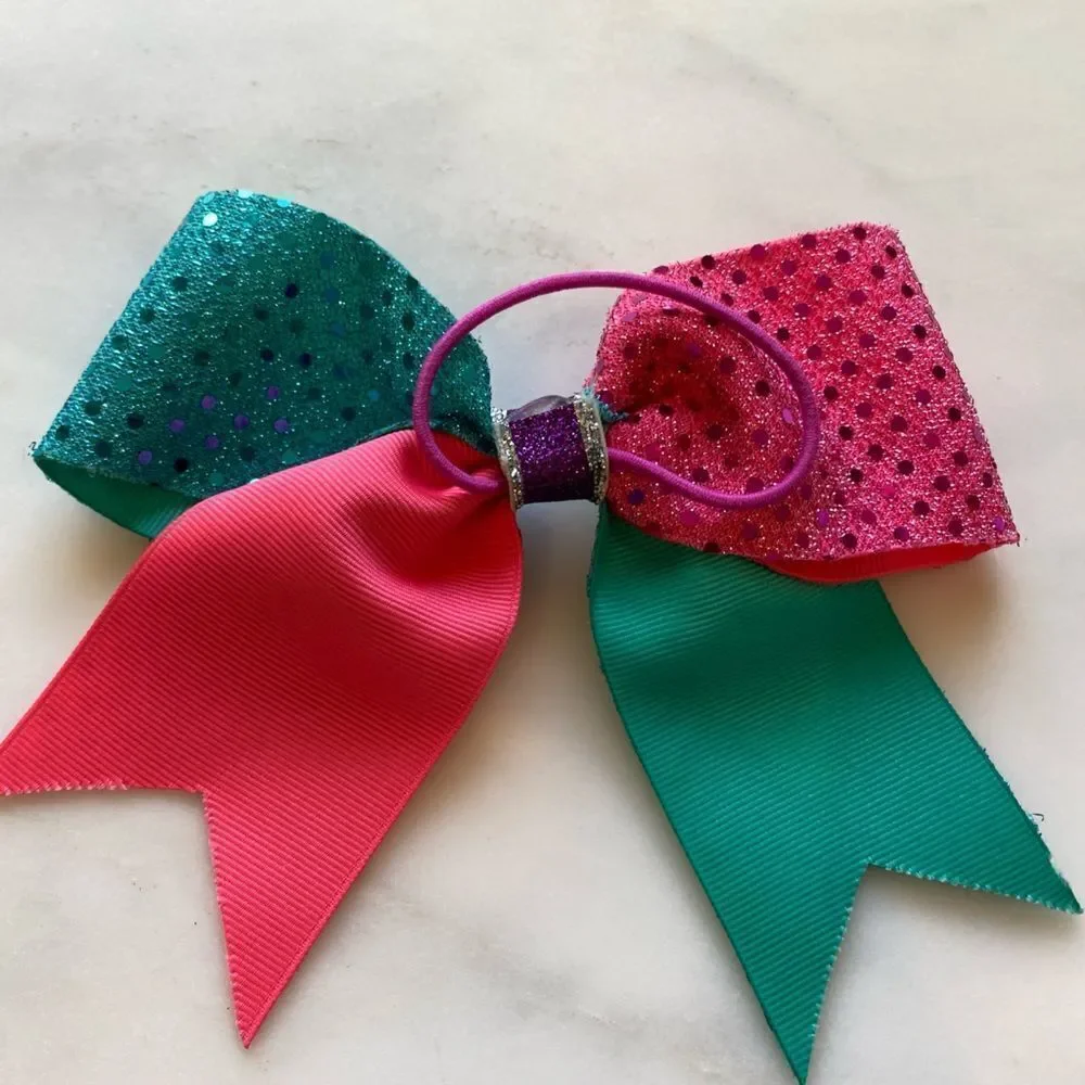 Three Large Girl Bows “Addison” “A” and Red